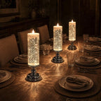 Flameless Glitter Candle – LED Candle with Swirling Sparkle in Three Colors