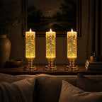Flameless Glitter Candle – LED Candle with Swirling Sparkle in Three Colors