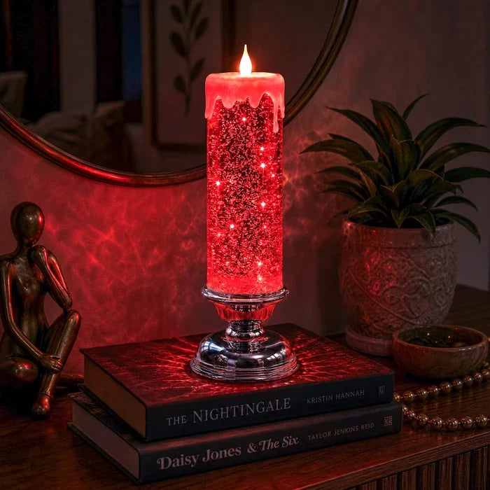 Flameless Glitter Candle – LED Candle with Swirling Sparkle in Three Colors