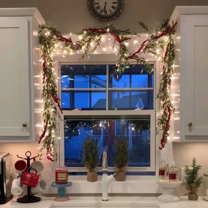 Fairy Light Garland – Lit Foliage Strand with Berry, Lavender, Maple or Lemon