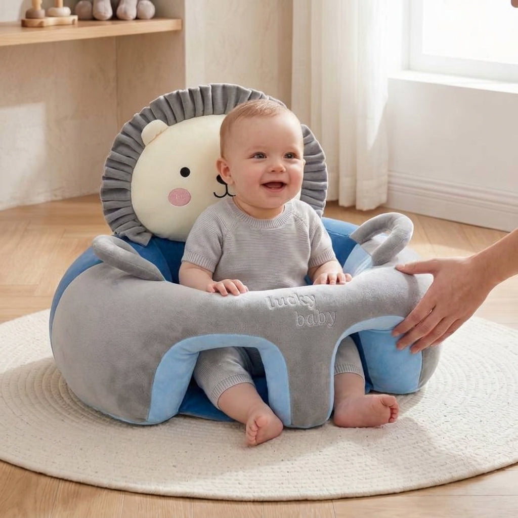 Baby Floor Seat – Plush Animal Support Seat for Babies Learning to Sit Up