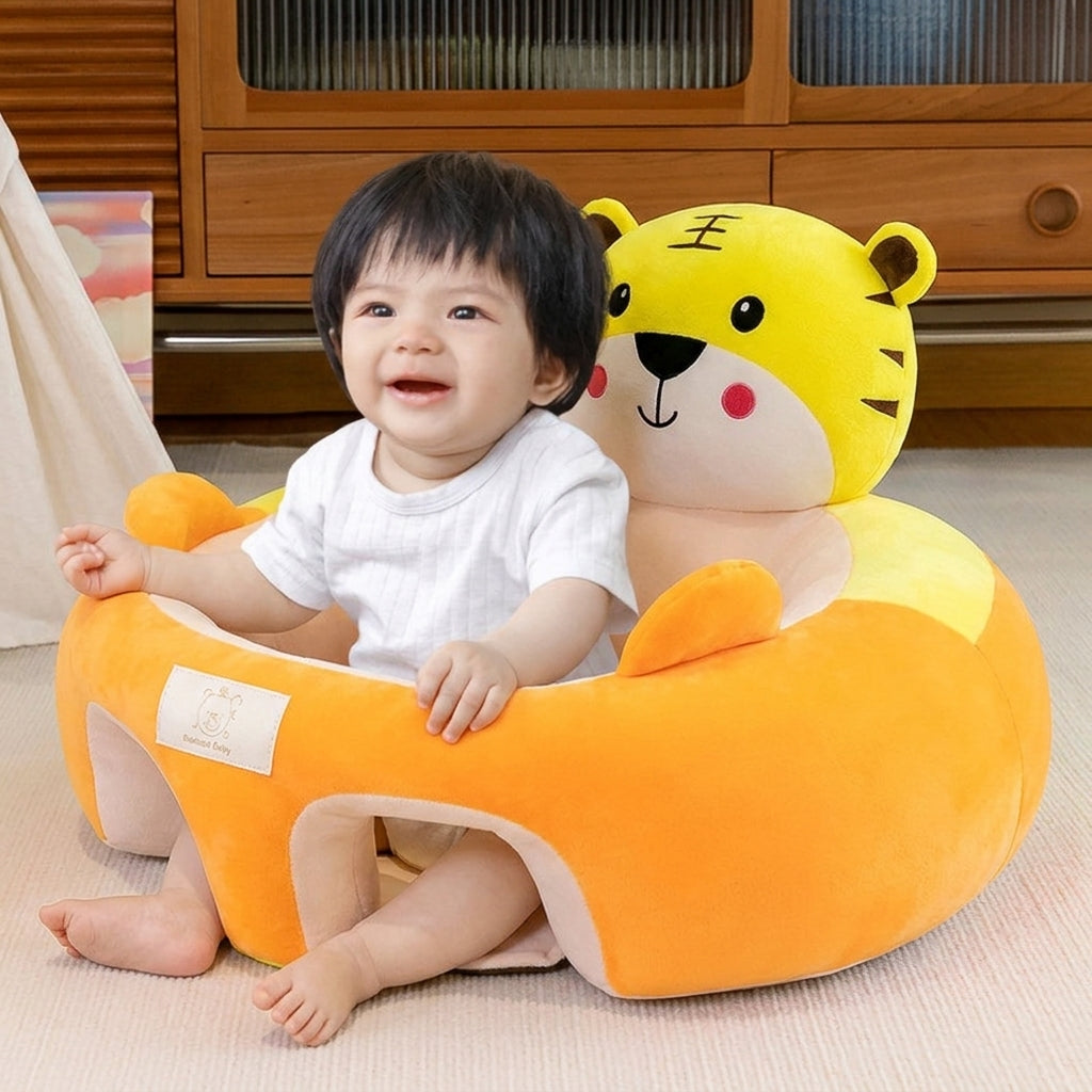 Baby Floor Seat – Plush Animal Support Seat for Babies Learning to Sit Up