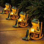 Frog Garden Ornament – Lit Cup Gives a Soft Warm Glow on Porch or Patio