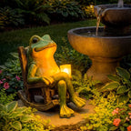Frog Garden Ornament – Lit Cup Gives a Soft Warm Glow on Porch or Patio