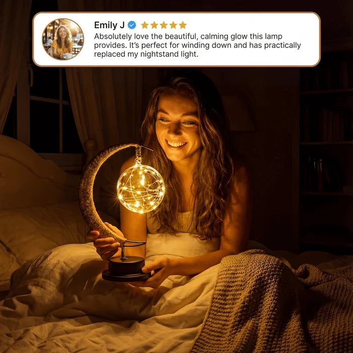 Moon Tree Table Lamp – Soft Warm Light in a Brass, Purple or Blue Finish