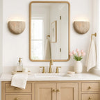 Iselin Wabi-Sabi Travertine Half-Moon Wall Sconce 2
