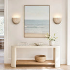 Iselin Wabi-Sabi Travertine Half-Moon Wall Sconce 5