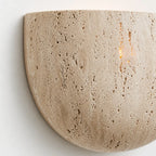 Iselin Wabi-Sabi Travertine Half-Moon Wall Sconce 6