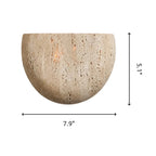 Iselin Wabi-Sabi Travertine Half-Moon Wall Sconce 7