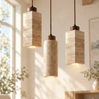Kairi Natural Stone Travertine Modern Pendant Light 8