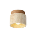 Kairi Scandinavian Natural Travertine Semi Flush Mount Ceiling Light 0