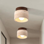 Kairi Scandinavian Natural Travertine Semi Flush Mount Ceiling Light 4