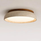 Kairi Scandinavian Travertine Stone Round Ceiling Light 0