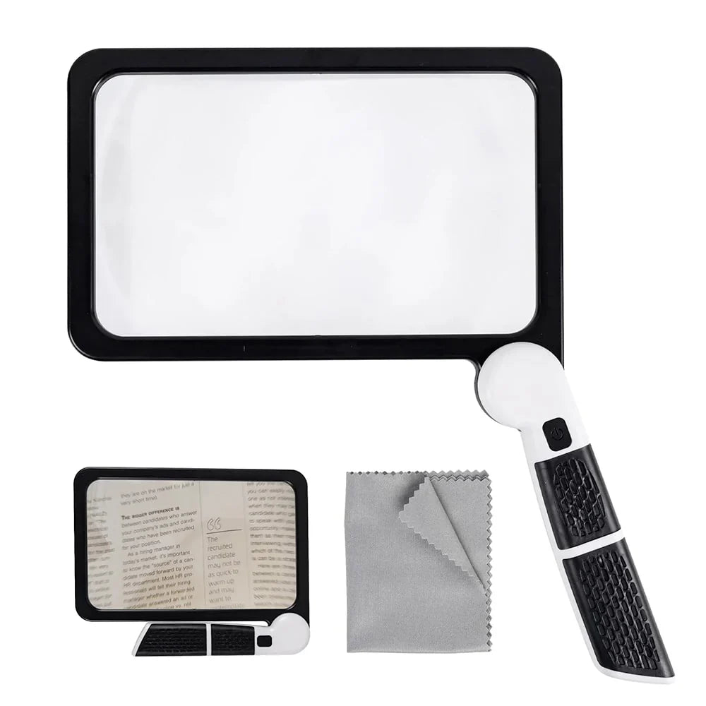 Kalsten | Full-Sided Handheld Magnifying Glass – 5X Magnification, LED Illuminated Magnifier with 3 Modes, Ideal for Reading Books and for Seniors 2