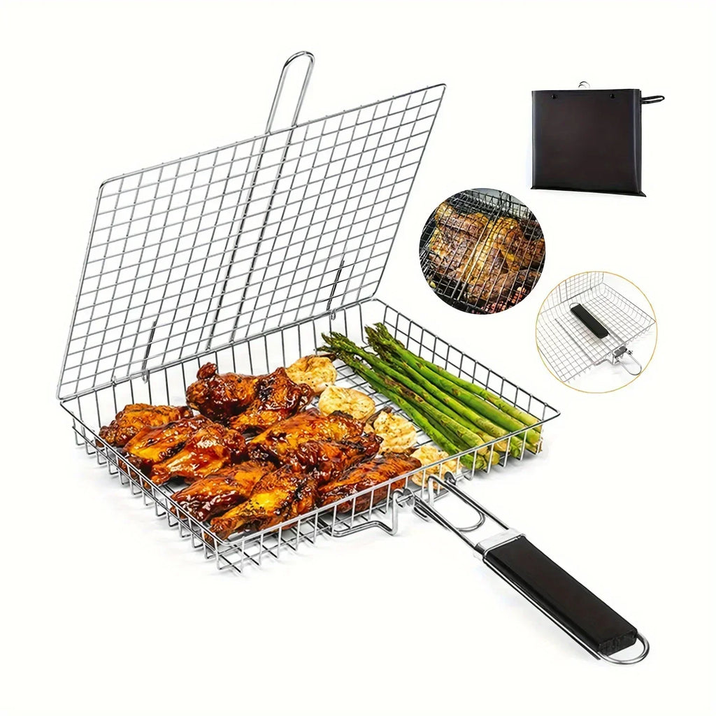 Kalsten | Grillaro BBQ Basket | Foldable & Non-Stick | Stainless Steel & Heat Resistant | For Meat & Vegetables 1