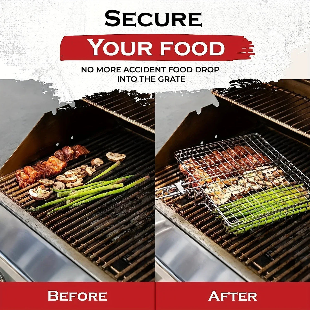 Kalsten | Grillaro BBQ Basket | Foldable & Non-Stick | Stainless Steel & Heat Resistant | For Meat & Vegetables 4
