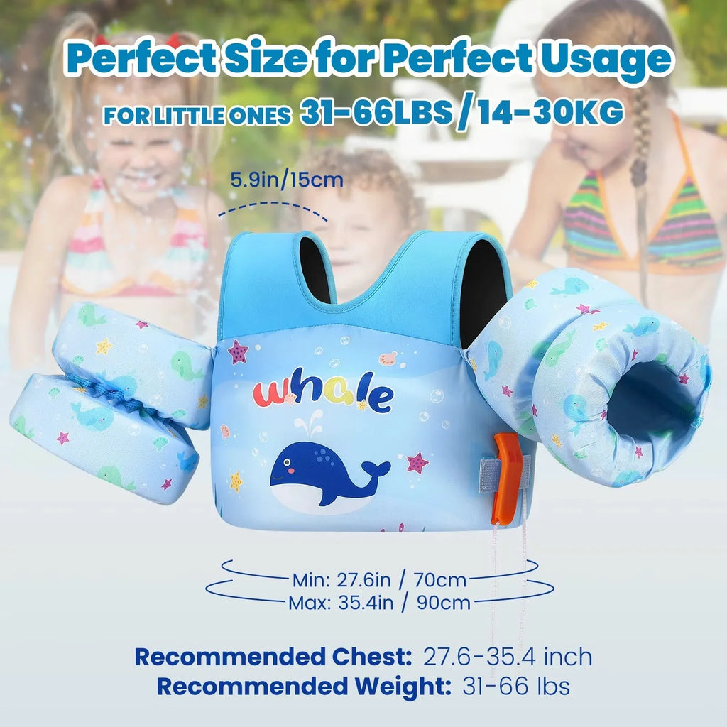 Kalsten | Kids Foam Life Vest with Arm Floats and Safety Whistle for Swimming and Kayaking 5