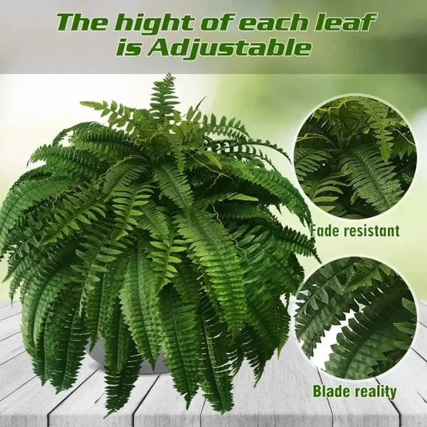 Kalsten | UV Resistant Artificial Boston Fern | Lifelike, Waterproof & Maintenance-Free for Outdoor Décor 4