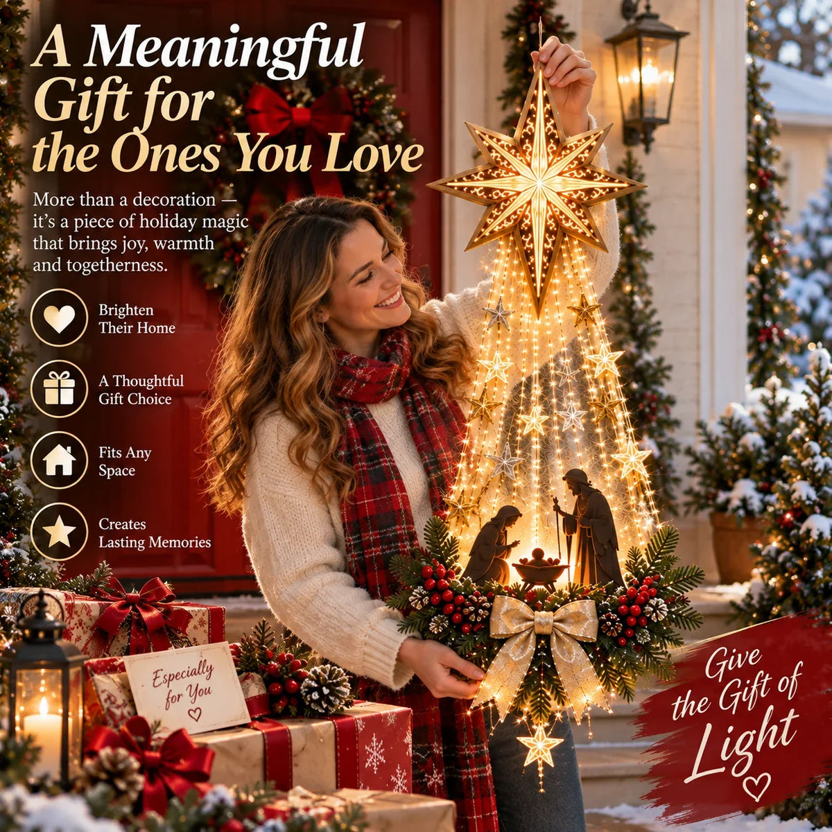 ✨Last Day 90% OFF✨✝️ Bethlehem Star of Faith™ – Lighted Nativity Wall Decor 6