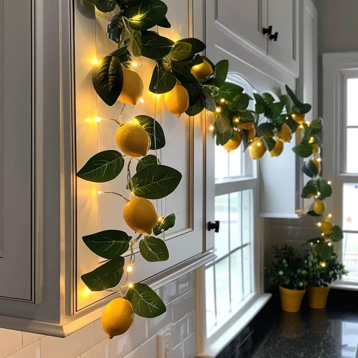 Fairy Light Garland – Lit Foliage Strand with Berry, Lavender, Maple or Lemon