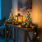 Tabletop Christmas Tree Light – Retro Sculpted Tree with a Star on Top