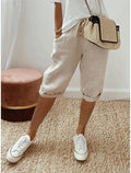 Niki | Women's Cropped Airy Weave Drawstring Pants - Relaxed Fit 0