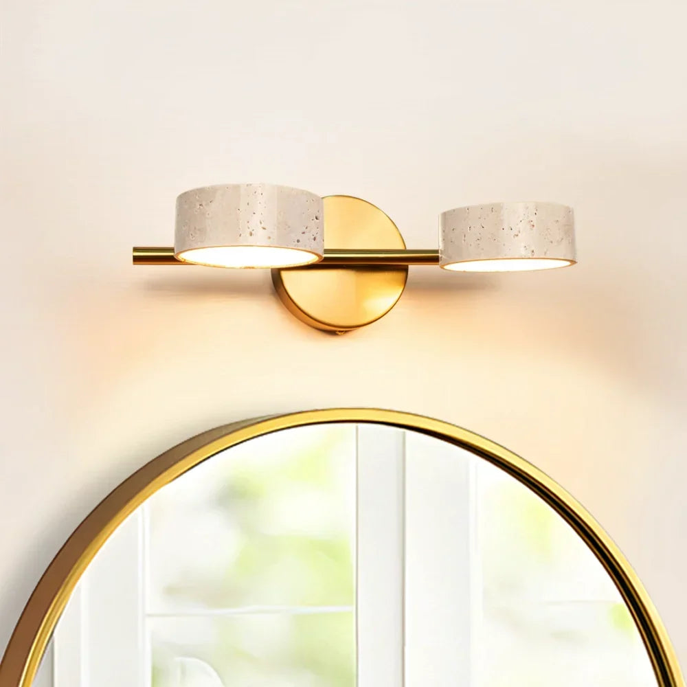Notus Wabi-Sabi LED Natural Travertine Vanity Light 0