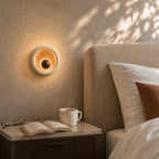 Novelle Modern Travertine Round Wall Sconce 3