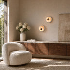 Novelle Modern Travertine Round Wall Sconce 6