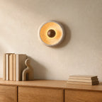 Novelle Modern Travertine Round Wall Sconce 7