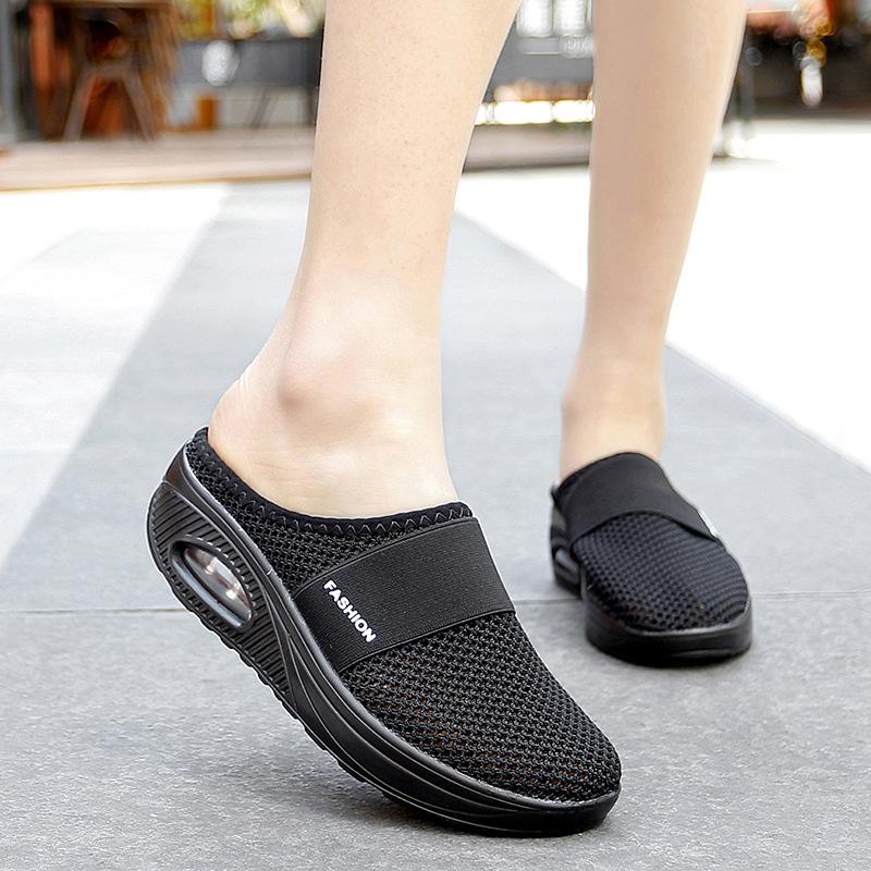 Knit mesh house shoes