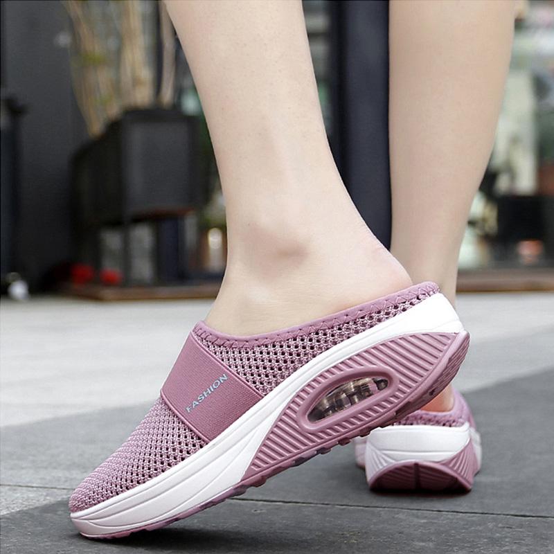 Knit mesh house shoes