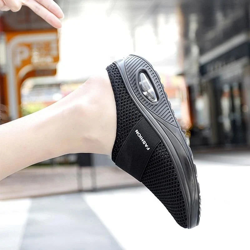 Knit mesh house shoes
