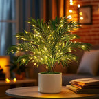 Artificial Palm Light – Faux Areca Plant with a Warm Glow Along Each Frond