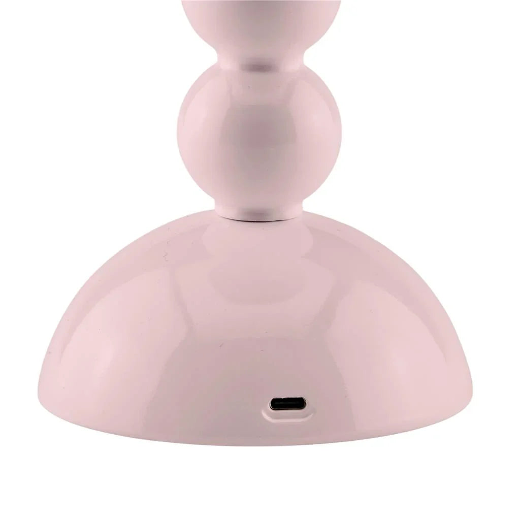 Pale Pink Rechargeable LED Lamp with Adjustable Brightness and Lacquer Finish 2