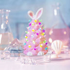 Rabbit Figure Lamp – Pastel Pink Bunny Decor With a Multicolor Glow