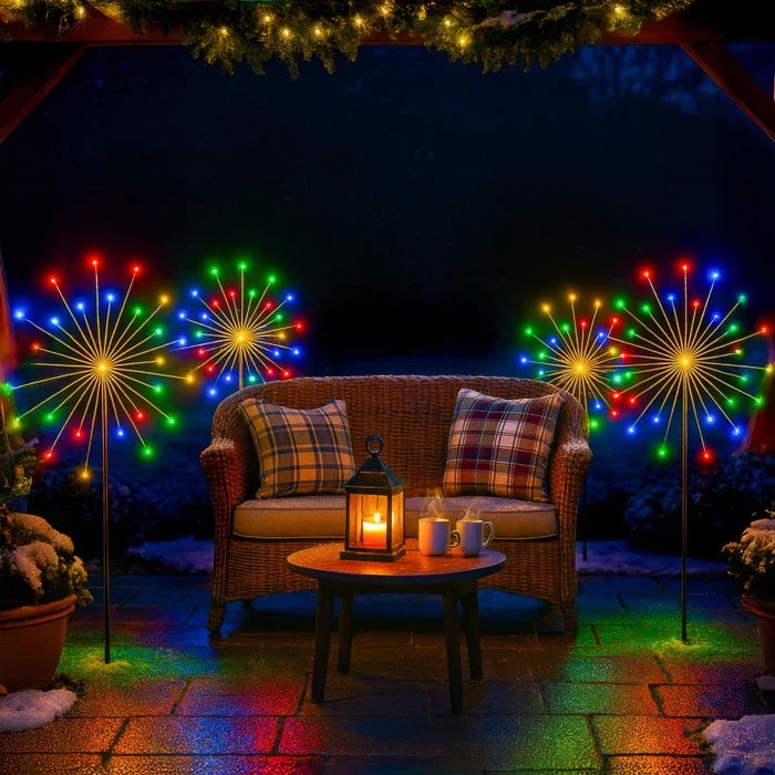 Firework Path Lights – Colorful Starburst Glow for Garden Beds and Walkways