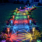 Garden Path Lights – Solar Starburst Stakes That Spread Rainbow Color