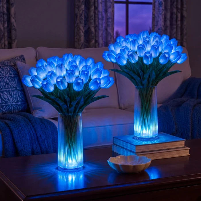 Light-Up Tulip Centerpiece – Artificial Flowers with a Soft Warm LED Glow