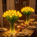 Light-Up Tulip Centerpiece – Artificial Flowers with a Soft Warm LED Glow