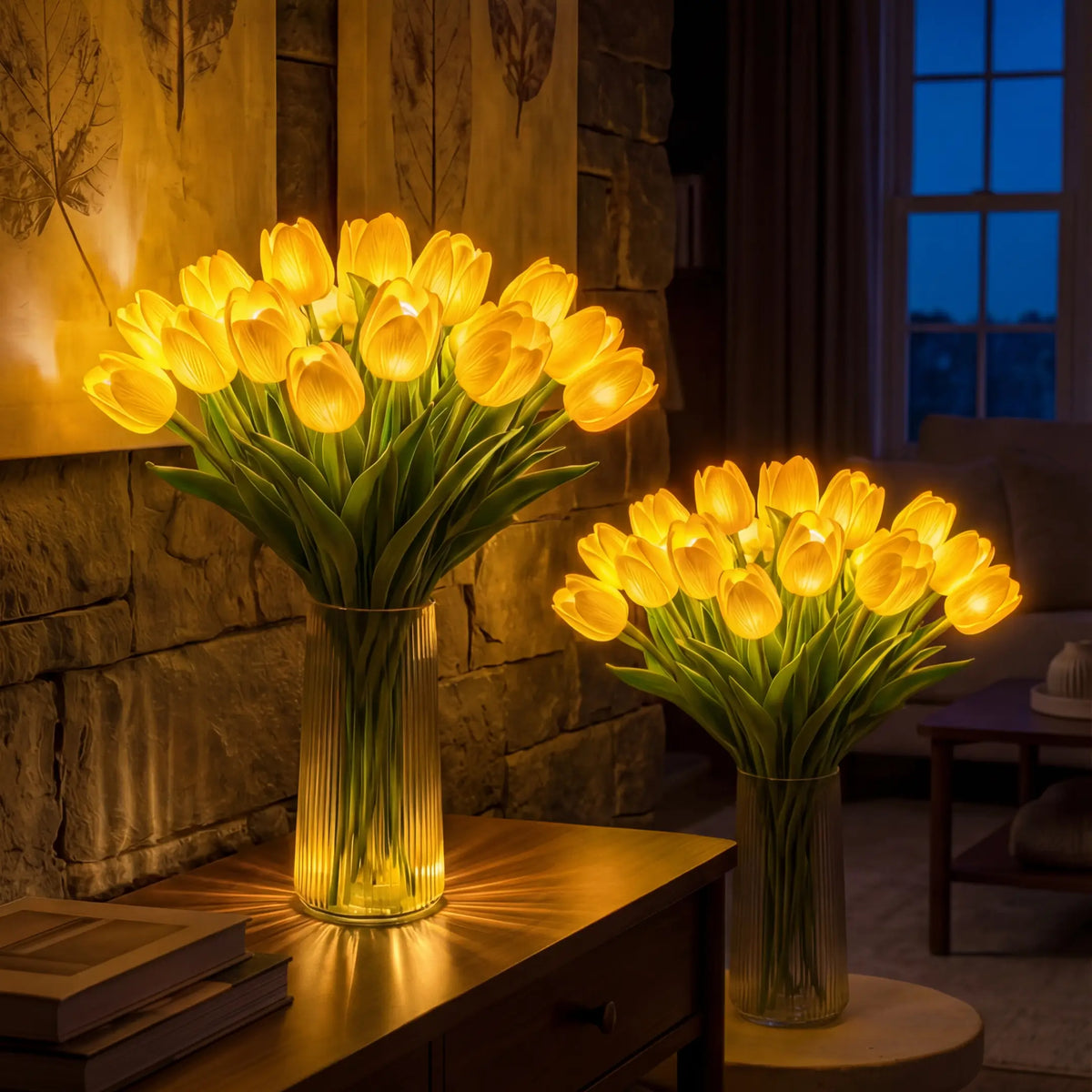 Light-Up Tulip Centerpiece – Artificial Flowers with a Soft Warm LED Glow