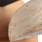 Riley Travertine Wood Round Wall Sconce 3