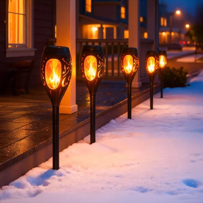 Solar Torch Light – Flickering Flame Effect That Switches On at Sunset