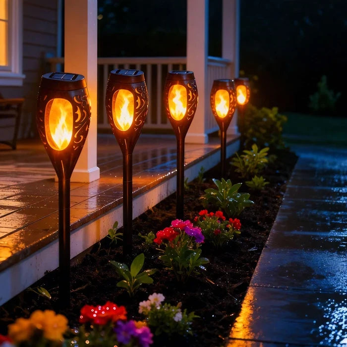 Solar Torch Light – Flickering Flame Effect That Switches On at Sunset