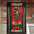 Santa's Elves Christmas Front Door Cover with Easy Stretch Fit 0