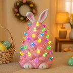 Rabbit Figure Lamp – Pastel Pink Bunny Decor With a Multicolor Glow