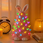 Rabbit Figure Lamp – Pastel Pink Bunny Decor With a Multicolor Glow