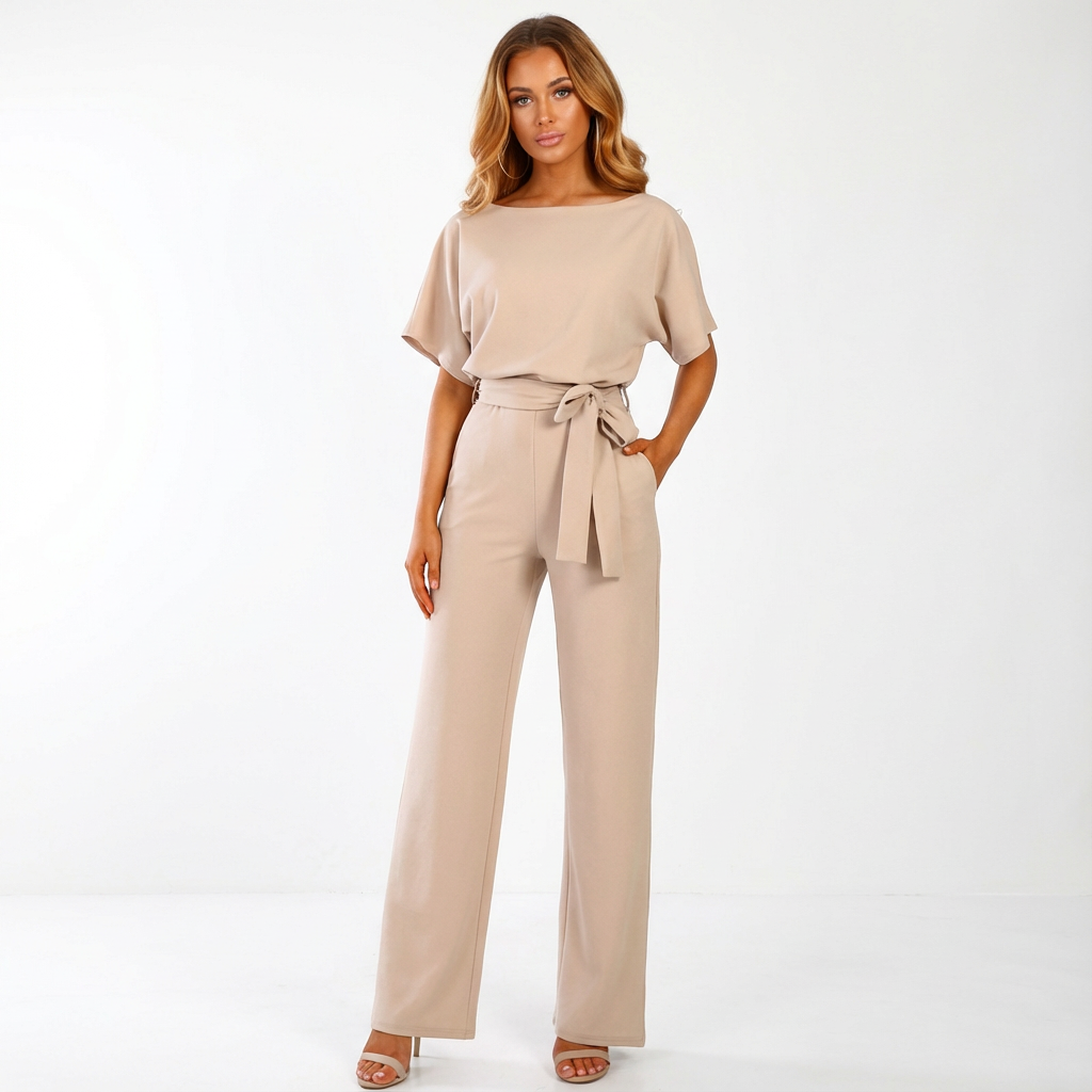 Sophia | Belted Palazzo Jumpsuit 0