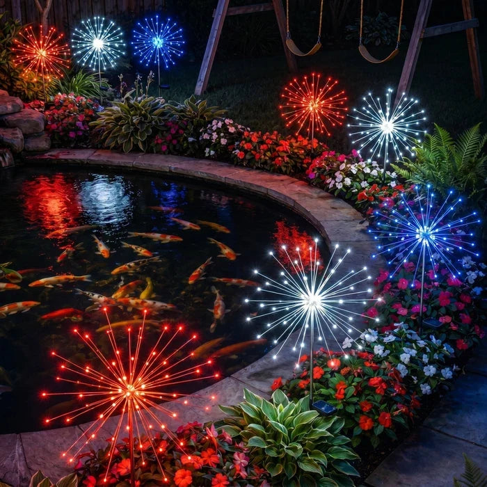 Patriotic Garden Lights – Solar Path Stakes With a Three-Color Twinkle