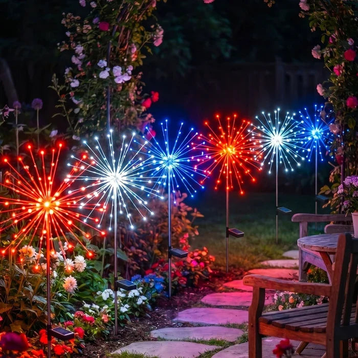 Patriotic Garden Lights – Solar Path Stakes With a Three-Color Twinkle
